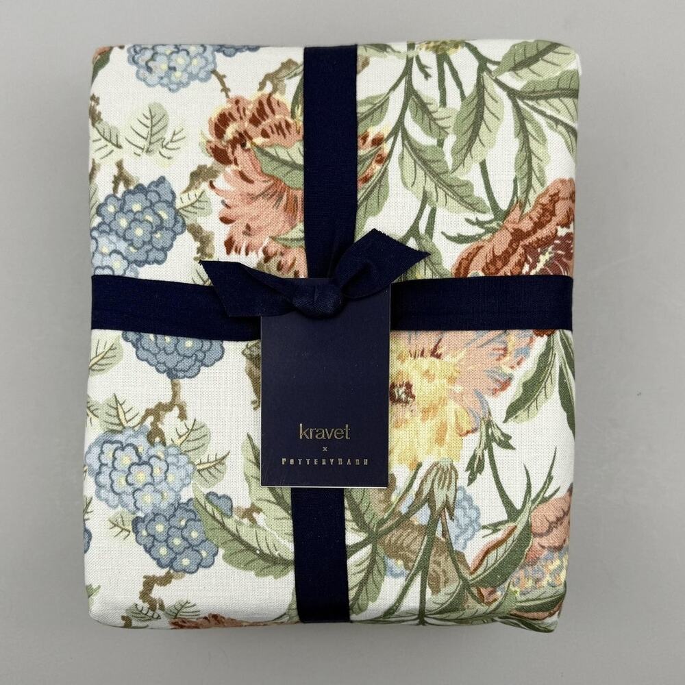 Pottery Barn x Kravet Garden Floral Ikat Duvet Cover King/Cal King 108x92 Linen